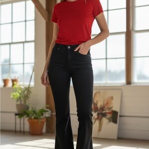 Motel Rocks Black Flare Jeans